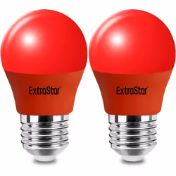 4W LED Golf Ball Modern Coloured Light Bulb E27 (Pack of 2) - Red