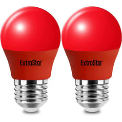 4W LED Golf Ball Modern Coloured Light Bulb E27 (Pack of 2) - Red