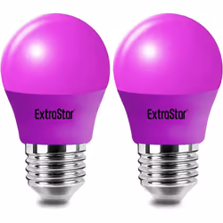 4W LED Golf Ball Modern Coloured Light Bulb E27 (Pack of 2) - Purple