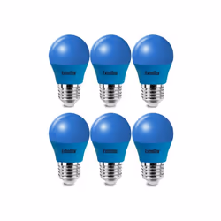 4W LED Golf Ball Modern Coloured Light Bulb E27 (Pack of 6) - Blue