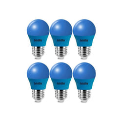 4W LED Golf Ball Modern Coloured Light Bulb E27 (Pack of 6) - Blue