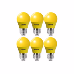 4W LED Golf Ball Modern Coloured Light Bulb E27 (Pack of 6) - Yellow