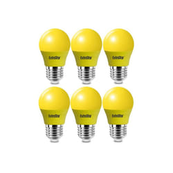 4W LED Golf Ball Modern Coloured Light Bulb E27 (Pack of 6) - Yellow