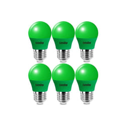 4W LED Golf Ball Modern Coloured Light Bulb E27 (Pack of 6) - Green