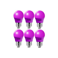 4W LED Golf Ball Modern Coloured Light Bulb E27 (Pack of 6) - Purple