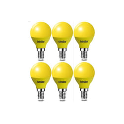 ExtraStar 4W LED Golf Ball Modern Coloured Light Bulb E14 (Pack of 6) - Yellow