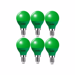 ExtraStar 4W LED Golf Ball Modern Coloured Light Bulb E14 (Pack of 6) - Green