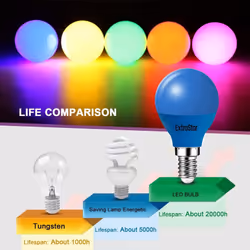 ExtraStar 4W LED Golf Ball Modern Coloured Light Bulb E14 (Pack of 6) - Green
