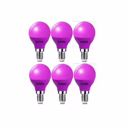 ExtraStar 4W LED Golf Ball Modern Coloured Light Bulb E14 (Pack of 6) - Purple