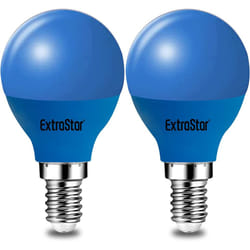 4W LED Golf Ball Modern Coloured Light Bulb E14 (Pack of 2) - Blue