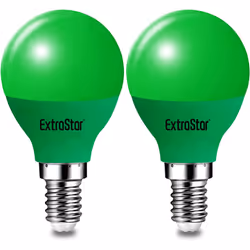 4W LED Golf Ball Modern Coloured Light Bulb E14 (Pack of 2) - Green