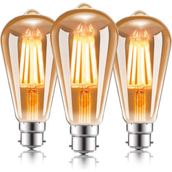 4W LED Filament Light Bulb B22, 2200K, Pack of 3
