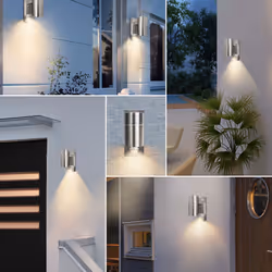 ExtraStar Outdoor Down Wall Light with Motion Sensor Stainless Steel IP44 (GU10 6W bulb included)
