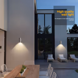 ExtraStar Outdoor Down Wall Light with Motion Sensor Stainless Steel IP44 (GU10 6W bulb included)