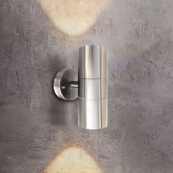 ExtraStar Outdoor Up and Down Double Wall Light Stainless Steel IP44 (2 x GU10 6W bulbs included)