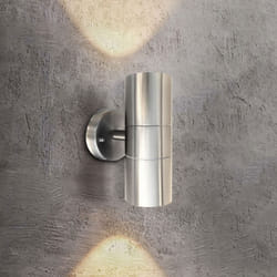 ExtraStar Outdoor Up and Down Double Wall Light Stainless Steel IP44 (2 x GU10 6W bulbs included)
