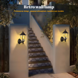 Extrastar Outdoor Wall Lantern Garden light Black IP44 (6W filament candle bulb included)