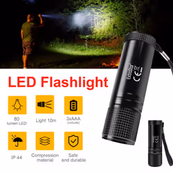 LED Flash Light Battery 3xAAA included IP44