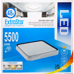 48W LED Square Ceiling Light CCT Tri-tone 3000k-6500k, 5500 Lumen