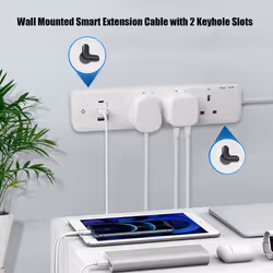 Smart WiFi Extension Lead 3 Outlets Surge Protected 1.4M, Wi-Fi Extension Lead with 3 USB Ports (2 USB A+1 USB C)