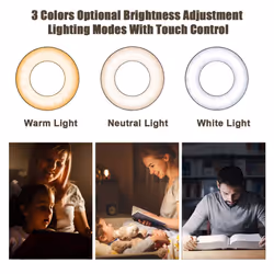 3W Clip-On Reading Light, Powered by USB with Touch Control, Dimmable brightness lamp 3 Colour Temperature