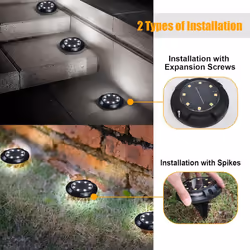 Solar Outdoor Garden Light IP65 Cool White 6500K, Pack of 4