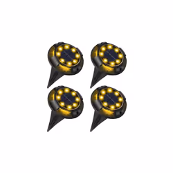 Solar Outdoor Garden Light IP65 Warm White 3000K, Pack of 4