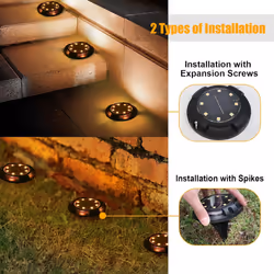 Solar Outdoor Garden Light IP65 Warm White 3000K, Pack of 4