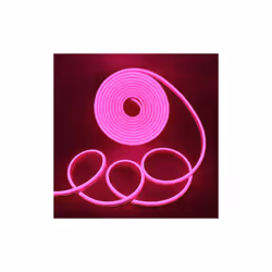 Neon LED Strip 5M Cable with Power Adapter, 8.5W/M, Pink Light
