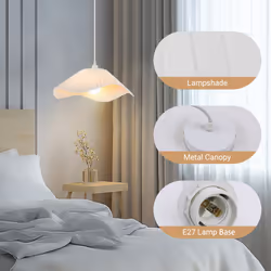 ExtraStar Faux Silk Lampshade ceiling light, E27 Lamp Holder- bulbs not included
