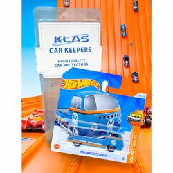 Volkswagen T2 Pickup (Grey & Orange) 1/10 HW Hot Trucks - 2024-42/250 (Short Card) - COMES IN A KLAS CAR KEEPER SHORT CARD PROTECTOR CASE - HTC28