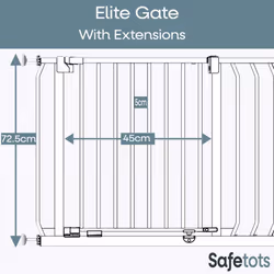 Safetots Elite Pressure Safety Gate - Matt Black, 134cm - 143cm