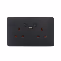 Ener-J Smart WiFi 13A WiFi Twin Wall Sockets with 1 USB Ports (Black), SHA5282X