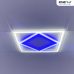 Ener-J Double Square Borderline LED Panel, 60x60 40W 4000 Lumens, 6000K on border and Blue Inside, T