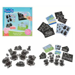 20+ Piece Peppa Pig Scratch Art & Sticker Activity Colouring Box Kit