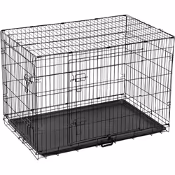 ) Dog Crate Extra Large Puppy Pet with Removal Tray & 2 Doors Folding Cage Train - Large (36"