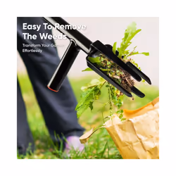 Weed Puller Stand Up Weeder Hand Tool with 2 Claws Foot Pedal Long Root Picker