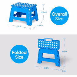 Folding Lightweight Step Stool Heavy Duty Portable Plastic Non Slip Multipurpose