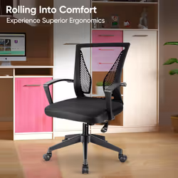 Adjustable Office Chair Ergonomic Desk with Lumbar Support Armrest Swivel Mesh