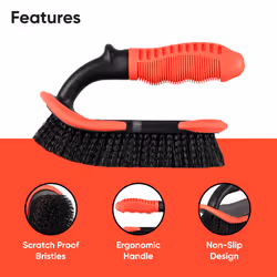 Carpet Cleaning Brush Stiff Bristle Car Upholstery Dirt & Grime Removal Scrubber