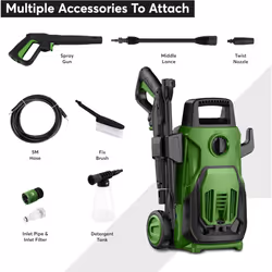 Pressure Washer 1600W Portable Jet Spray Electric with Hose Reel 120 Bar Nozzle