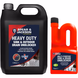 Spear & Jackson Multi-Purpose Sink & Drain Unblocker 5 Litre and 750 ml