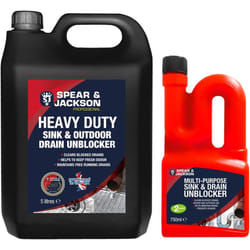 Spear & Jackson Multi-Purpose Sink & Drain Unblocker 5 Litre and 750 ml