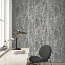 Charcoal Grey Textured Wallpaper Heavyweight Distressed Metallic Effect Vinyl