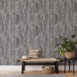 Charcoal Grey Textured Wallpaper Heavyweight Distressed Metallic Effect Vinyl