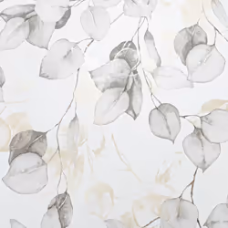 Grey Natural Floral Wallpaper White Gold Metallic Grey Eucalyptus Leaves Smooth