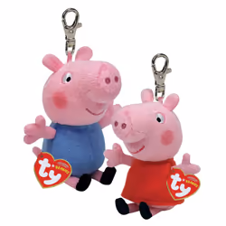 Peppa Pig & George Pig Peppa Pig Clips Multipack - Squishy Beanie Baby Soft Plush Toys - Collectible Cuddly Stuffed Teddy Bea ...