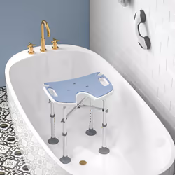 HOMCOM Aluminium Shower Stool for Elderly Disabled Non-Slip Bath Stool Blue - Additional view 6