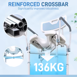 HOMCOM Padded Bath Chair with Slotted Seat and Adjustable Height, Light Blue