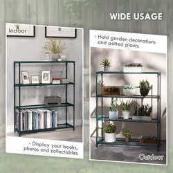 Outsunny Plant Stand, 4-Tier Planter Holder Flower Display Rack, Dark Green - Additional view 5